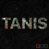 In blocky capital letters, the word 'TANIS' is presented against an almost black background. In small orange, blue, and green squares in the bottom righthand corner are, respectively, the letters P, R, and A.