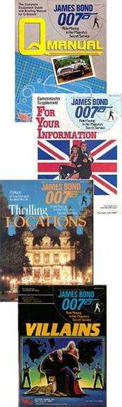 Covers of 4 supplements for the James Bond 007 role-playing game