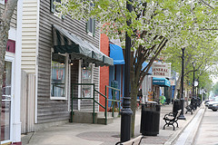 Looking west up Huron Street, Lexington, Michigan