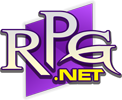 The letters RPG with a small gold net below, layered over a purple rhombus