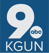 In a blue box, a large white "9" in a sans serif font next to the ABC logo (a round disk with the lettering "abc" in lowercase type). The letters KGUN sit below in a large sans serif.