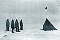 Image 11Roald Amundsen, Helmer Hanssen, Sverre Hassel and Oscar Wisting (l–r) at Polheim, the tent erected at the South Pole on 16 December 1911 as the first expedition (from History of Norway)