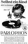 "Parlophon" ad from 1927, Berlin