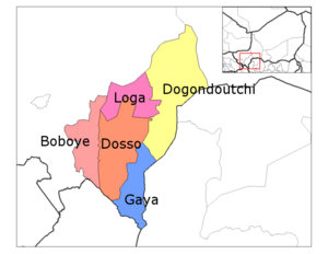 Dogondoutchi Department location in the region (old borders)