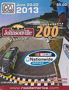 The 2013 Johnsonville Sausage 200 program cover.