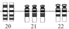 Down Synrome Karyotype showing only chromosomes 20-22