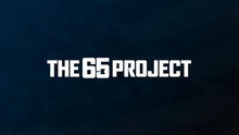 "The 65 Project" [Dark background, squared serious font, gavel silhouette cutout of bottom curve of "5" in "65"]