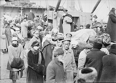 Russian refugees on Red Cross Relief Ship, Sangamon, Novorossiysk, March 1920