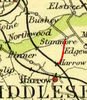 Extract of 1900 map showing Stanmore Branch Line Highlighted