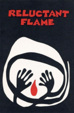 A book cover in black, white and red with an abstract illustration