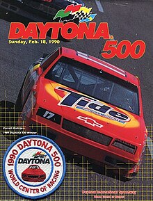 The 1990 Daytona 500 program cover, featuring Darrell Waltrip.
