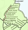 Map of the railways around Ballymena in 1906