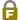 A symbolic representation of a padlock, gold in color with a grey shackle. On the body is a white capital letter F.