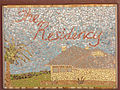 Mosaic sign in front of the Residency, created by Leonie Henry, a long-time resident of Alice Springs
