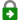 A symbolic representation of a padlock, green in color with a grey shackle. On the body is a black right arrow.