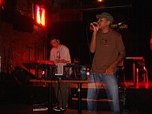 Joe Beats (left) and Blak (right) performing live