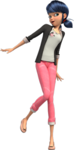 The female protagonist of the series Miraculous: Tales of Ladybug & Cat Noir