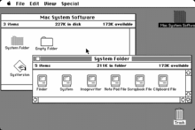 A screenshot of the original Mac OS. See caption.