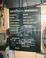 Engine room status board seen while underway