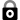 A symbolic representation of a padlock, black in color with a grey shackle. On the body is a white circle.