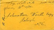 Postmark from a Confederate soldier living in "Why Not". (note the original spelling of the community) The postmark is dated December 16, 1862.