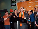 Paul Ferreira speaking at his victory celebration, February 8, 2007