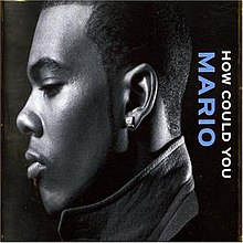 A man is facing the left of the cover with his eyes closed. Behind him is his name and the song's title placed horizontally, both colored light blue and white respectively.