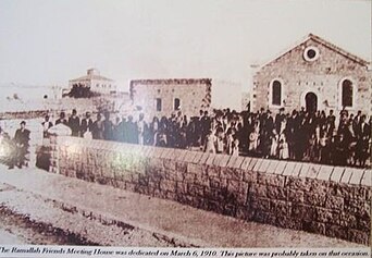 Dedication of Ramallah Friends Meetinghouse in 1910