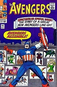 The first issue of The Avengers where Captain America says Avengers Assemble, a phrase he has been known for ever since