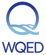 Stylized letter Q above WQED