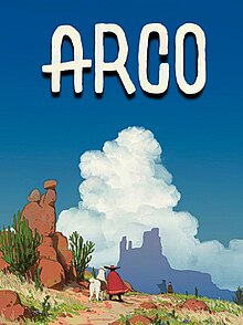 Cover art, a figure with a horse in wild west landscape, below the text, Arco