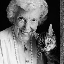 Young and her cat in 1991