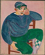 Henri Matisse, 1906, The Young Sailor II, oil on canvas, 101.3 x 82.9 cm, Metropolitan Museum of Art. Exposició d'Art francès d'Avantguarda, Galeries Dalmau, Barcelona, 1920
