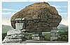 Old postcard of the Rollstone Boulder on Rollstone Hill