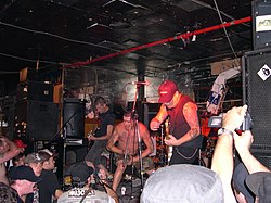 Dayglo Abortions performing at The Cobalt Hotel in Vancouver, August 2004