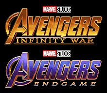 Avengers: Infinity War's logo with the logo for Avengers: Endgame below it