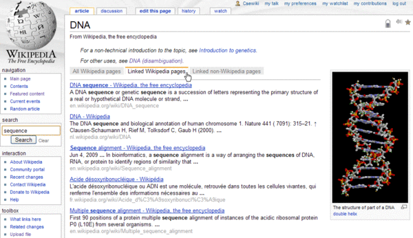 "Screenshot of Wikipedia Custom Search"