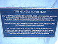 Plaque remembering McNeill homestead.