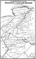 Rochester and State Line Railway first route map, circa 1878