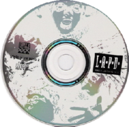 A Compact disc with "L.A.P.D." written on it, and is a silver/white CD.