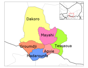 Aguie Department location in the region