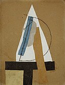 Pablo Picasso, Head (Tête), 1913-14, cut and pasted colored paper, gouache and charcoal on paperboard, 43.5 × 33 cm, Scottish National Gallery of Modern Art, Edinburgh