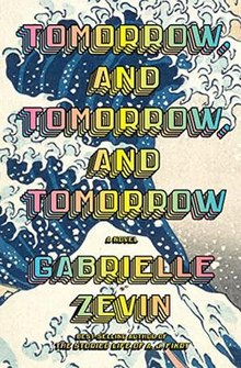 Cover of book with title in colorful lettering against a background of a blue wave rendered in the style of a Japanese woodblock print