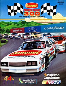 The 1989 Banquet Frozen Foods 300 program cover, featuring Rick Mast.