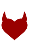 FetLife logo, a heart with horns