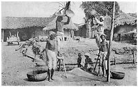 A third print from the same collection showing the Kurmi family winnowing