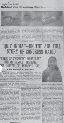 Blitz newspaper clipping from 1946 showing Mehta's contributions to the underground radio station