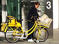 Postal delivery by bicycle in Cologne, Germany