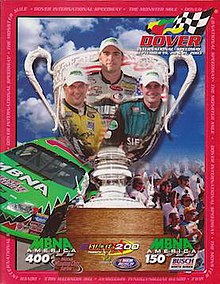 The 2003 MBNA America 400 program cover.