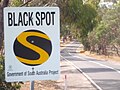 Blackspot sign on Piggott Range Road